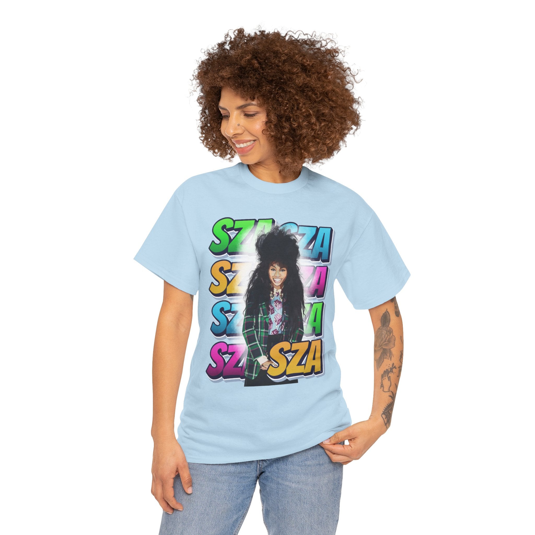 Sza Portrait Graphic Tee — Colorful Retro SZA Fan Shirt