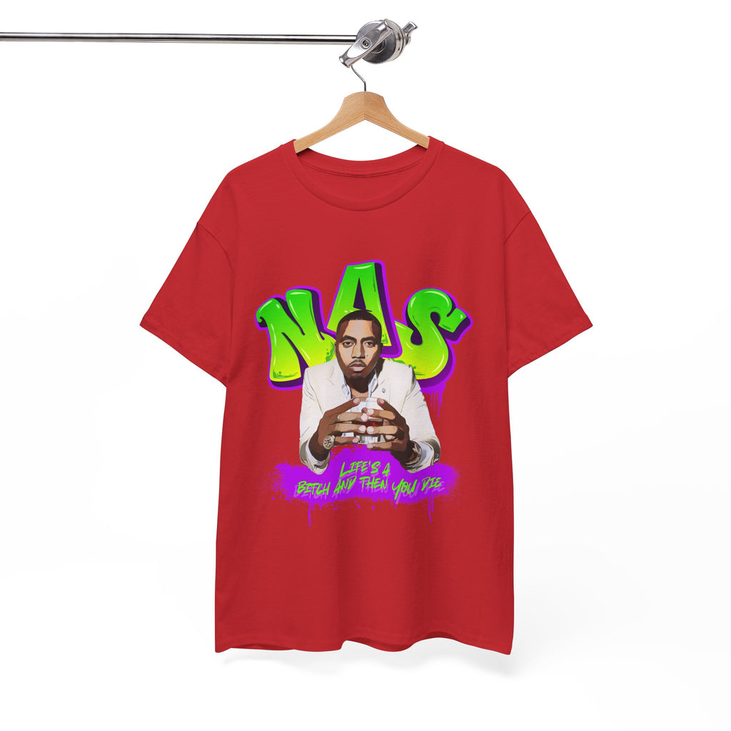 Nas Graphic Tee — Retro Graffiti Hip-Hop Tribute Shirt - Lifes a B*