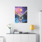 "I Will Stand in the Darkness With You" - Tattooed Hands Canvas Art — Colorful Surreal Ocean Wall Decor, 'You & Me' Love Print