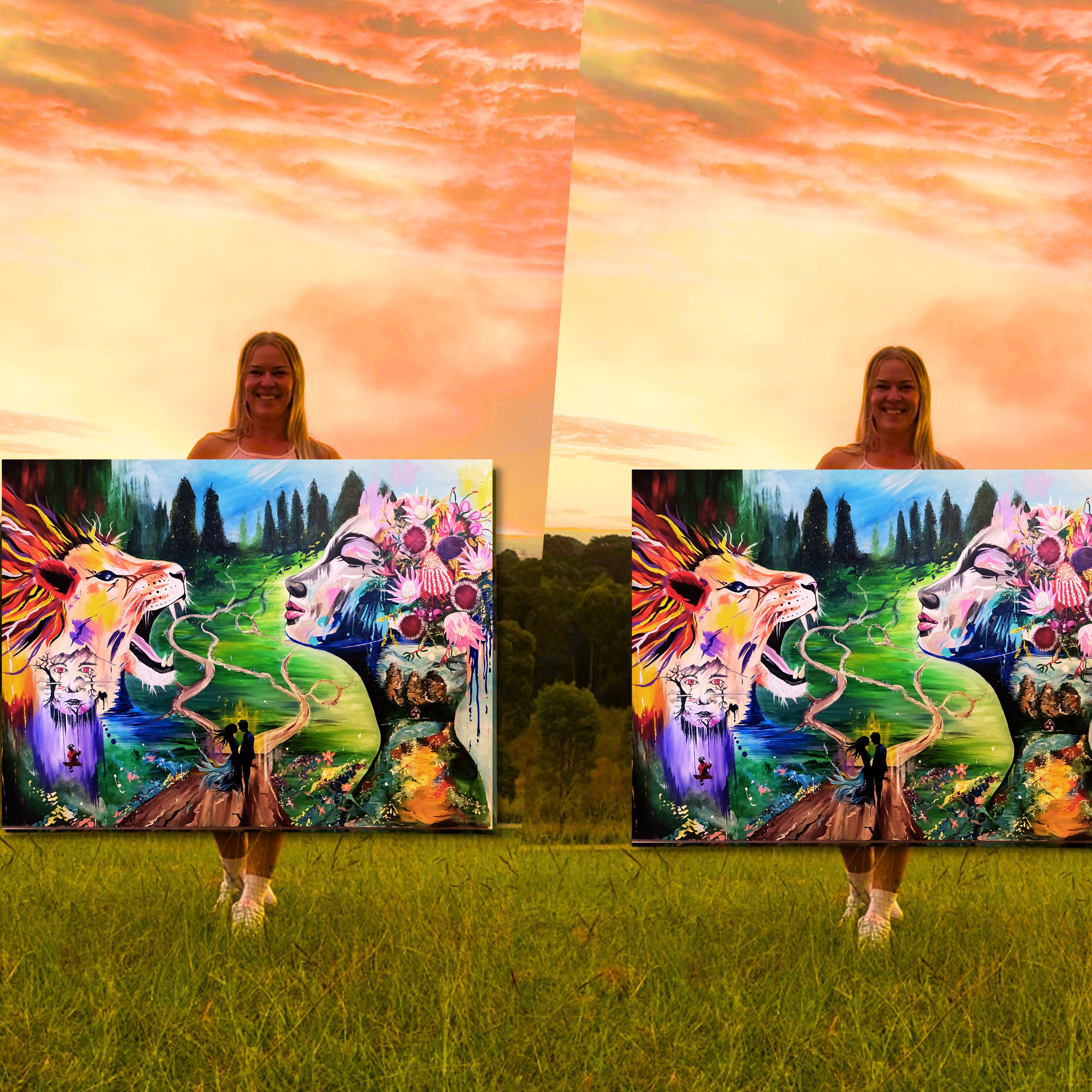 In Another Life - Large hand-painted acrylic artwork.