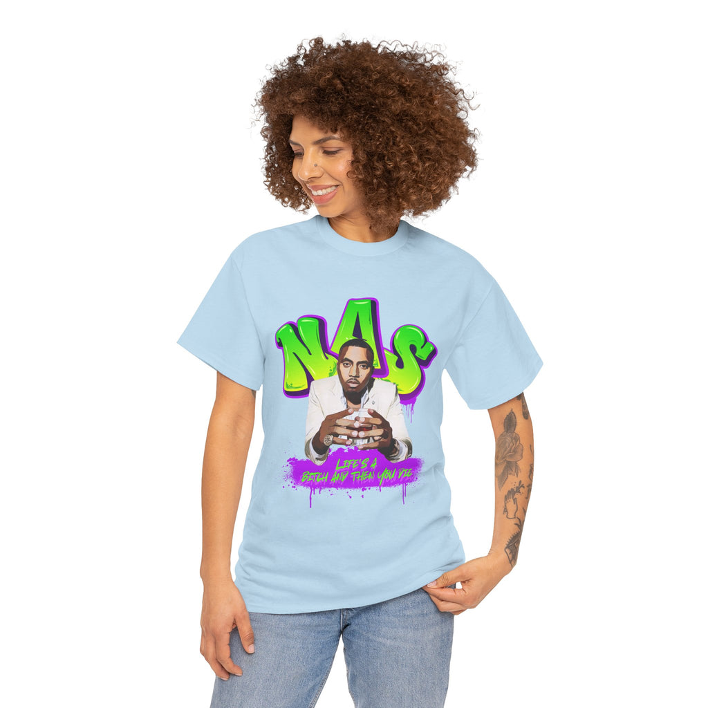 Nas Graphic Tee — Retro Graffiti Hip-Hop Tribute Shirt - Lifes a B*