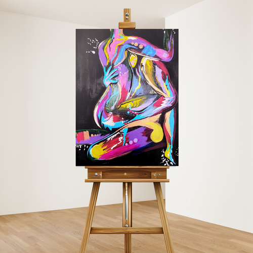 'Last Weekend' - Abstract Colorful Sensual Original Painting