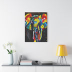 Colorful Elephant Canvas Wall Art — Vibrant Abstract Safari Print