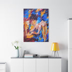 "Desire" - Abstract Expressionist Canvas Wall Art — Colorful Reclining Figure Matte Stretched Canvas