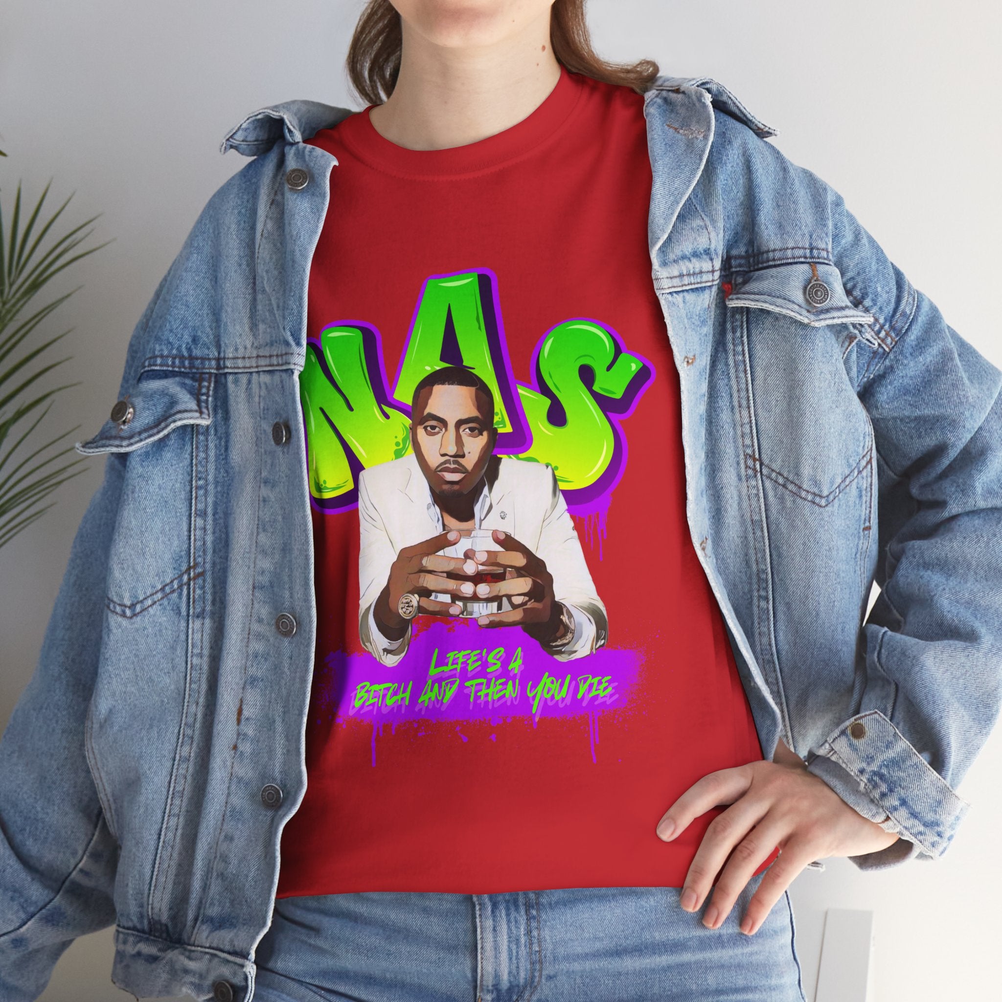 Nas Graphic Tee — Retro Graffiti Hip-Hop Tribute Shirt - Lifes a B*