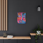 'Rebel'- Hand Painted (Print) Rebel Pop Art Face Matte Stretched Canvas