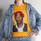 Pac Graphic Photo Tee with Keep Your Head Up Lyrics Text