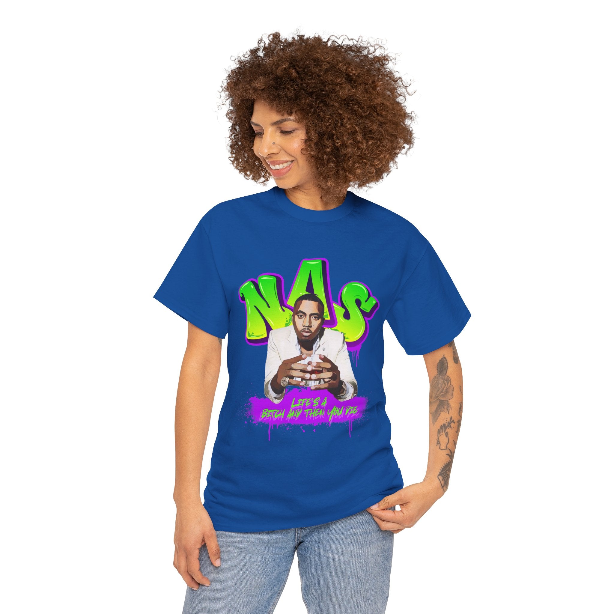 Nas Graphic Tee — Retro Graffiti Hip-Hop Tribute Shirt - Lifes a B*
