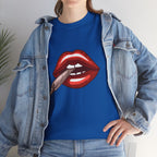 Graphic Tee — Red Lips Smoking Joint Design