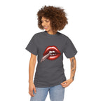 Graphic Tee — Red Lips Smoking Joint Design