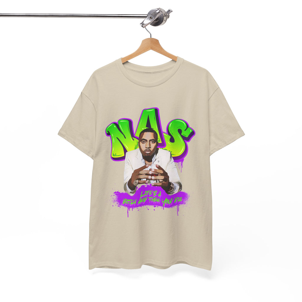 Nas Graphic Tee — Retro Graffiti Hip-Hop Tribute Shirt - Lifes a B*