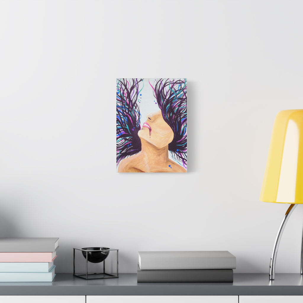 'Wild' - Surreal Woman with Flowing Hair Matte Canvas Wall Art