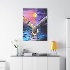 "I Will Stand in the Darkness With You" - Tattooed Hands Canvas Art — Colorful Surreal Ocean Wall Decor, 'You & Me' Love Print