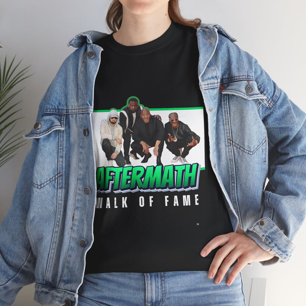 Em, Dre, Snoop, 50 - Unisex Heavy Cotton Tee - "Aftermath" Walk of Fame Graphic Tee