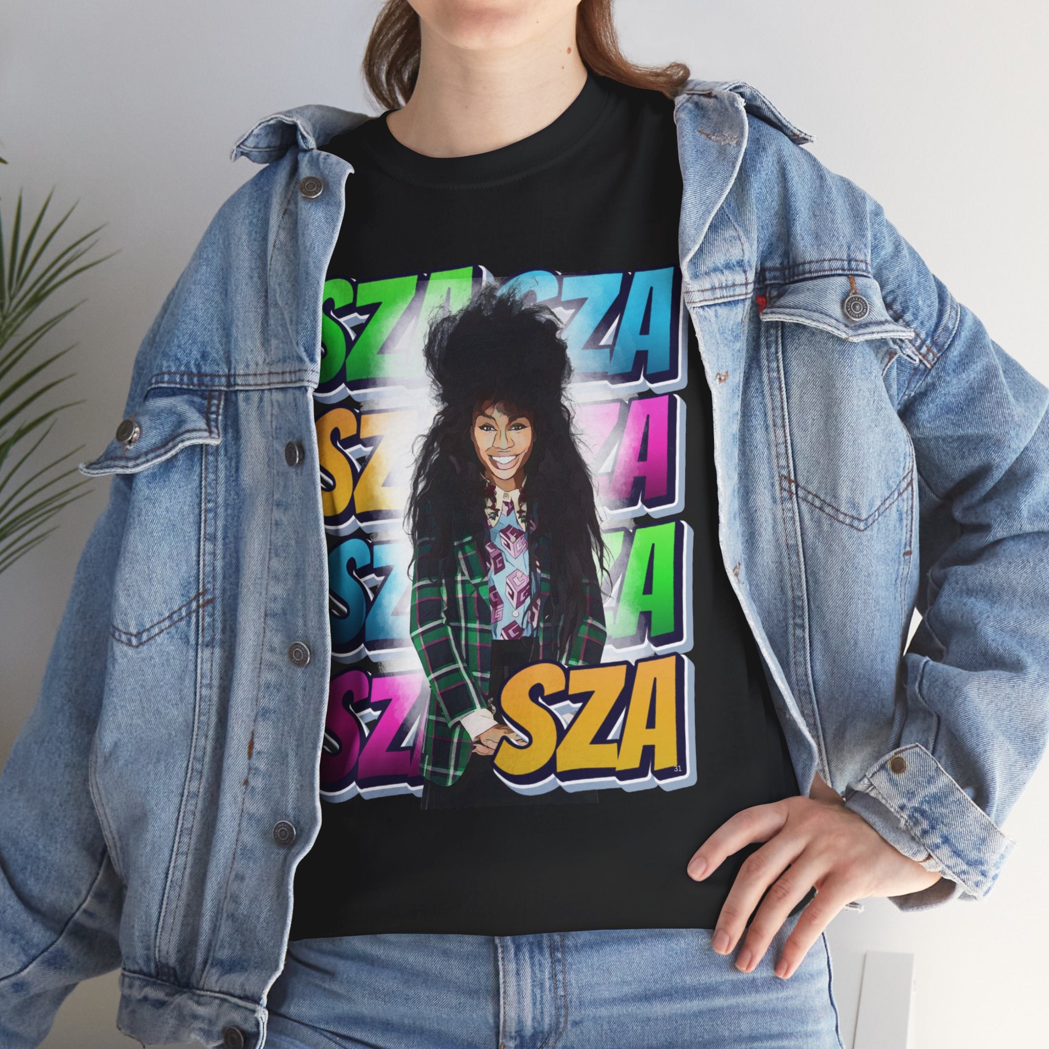 Sza Portrait Graphic Tee — Colorful Retro SZA Fan Shirt