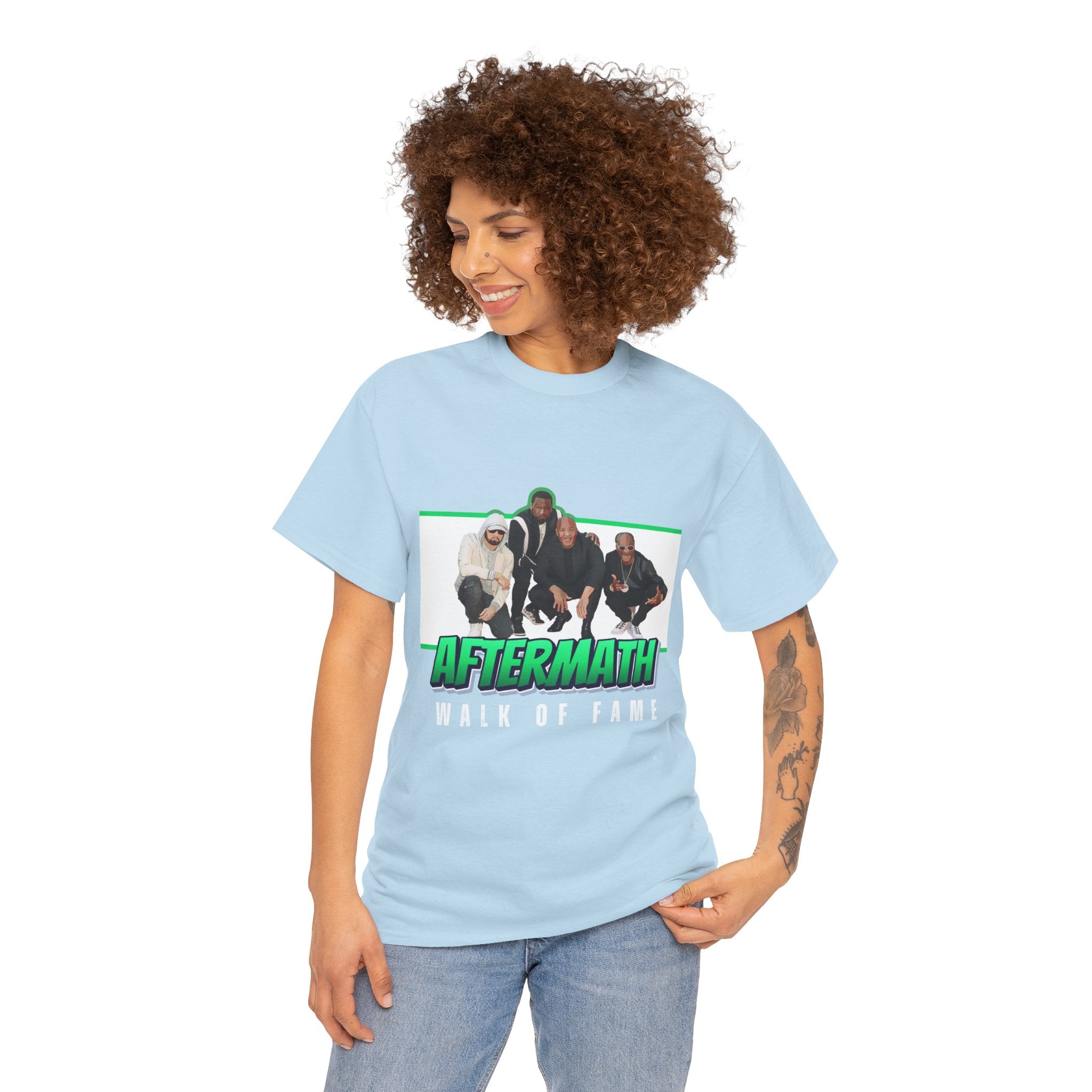 Em, Dre, Snoop, 50 - Unisex Heavy Cotton Tee - "Aftermath" Walk of Fame Graphic Tee