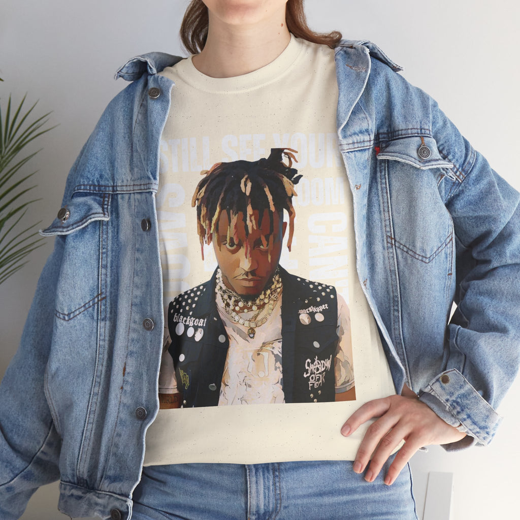 Juice WRLD Cartoon Design Tee — "I Still See Your Shadows in my Room" Graphic Shirt