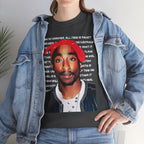 Pac Cartoon Graphic Tee with Changes Lyrics Text — Retro Streetwear T-Shirt