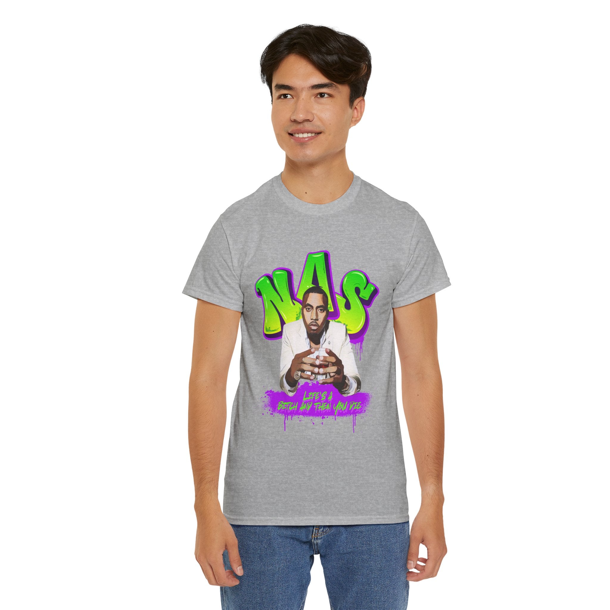 Nas Graphic Tee — Retro Graffiti Hip-Hop Tribute Shirt - Lifes a B*