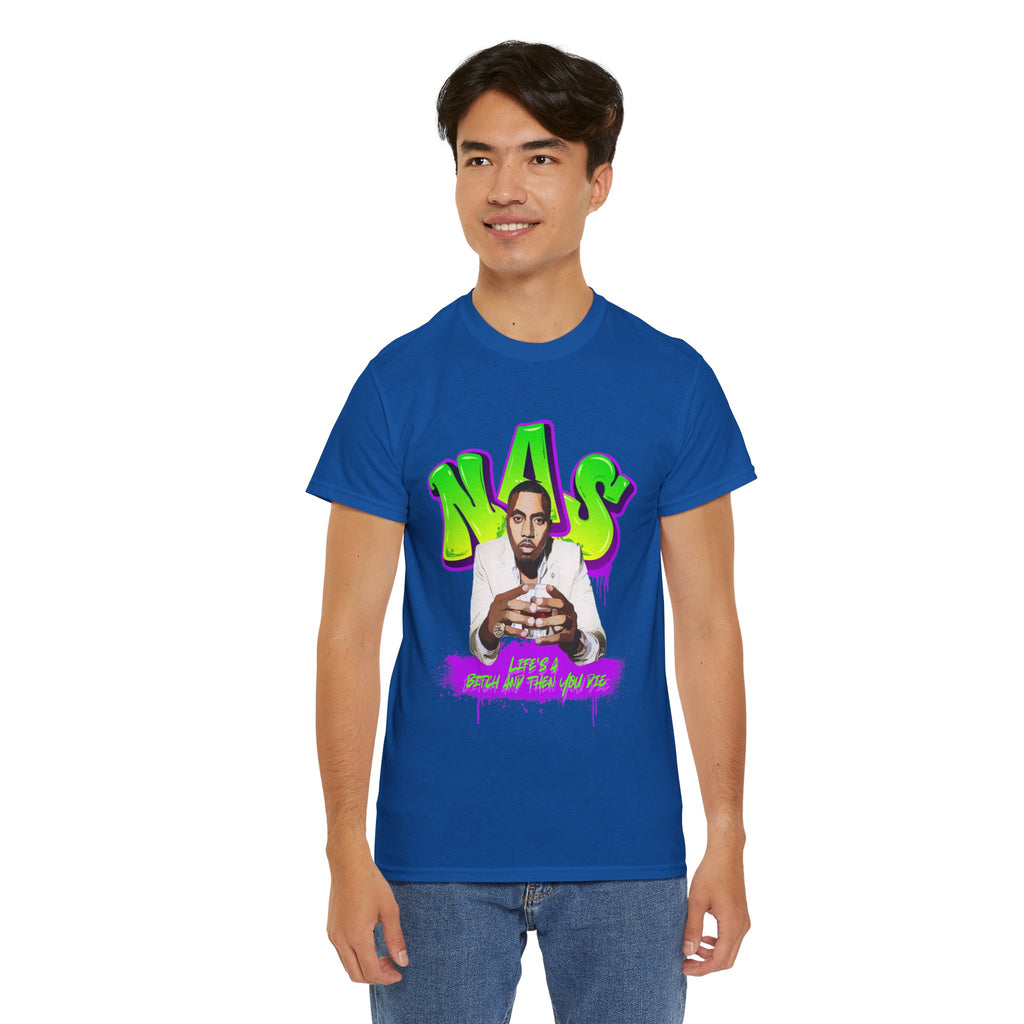 Nas Graphic Tee — Retro Graffiti Hip-Hop Tribute Shirt - Lifes a B*