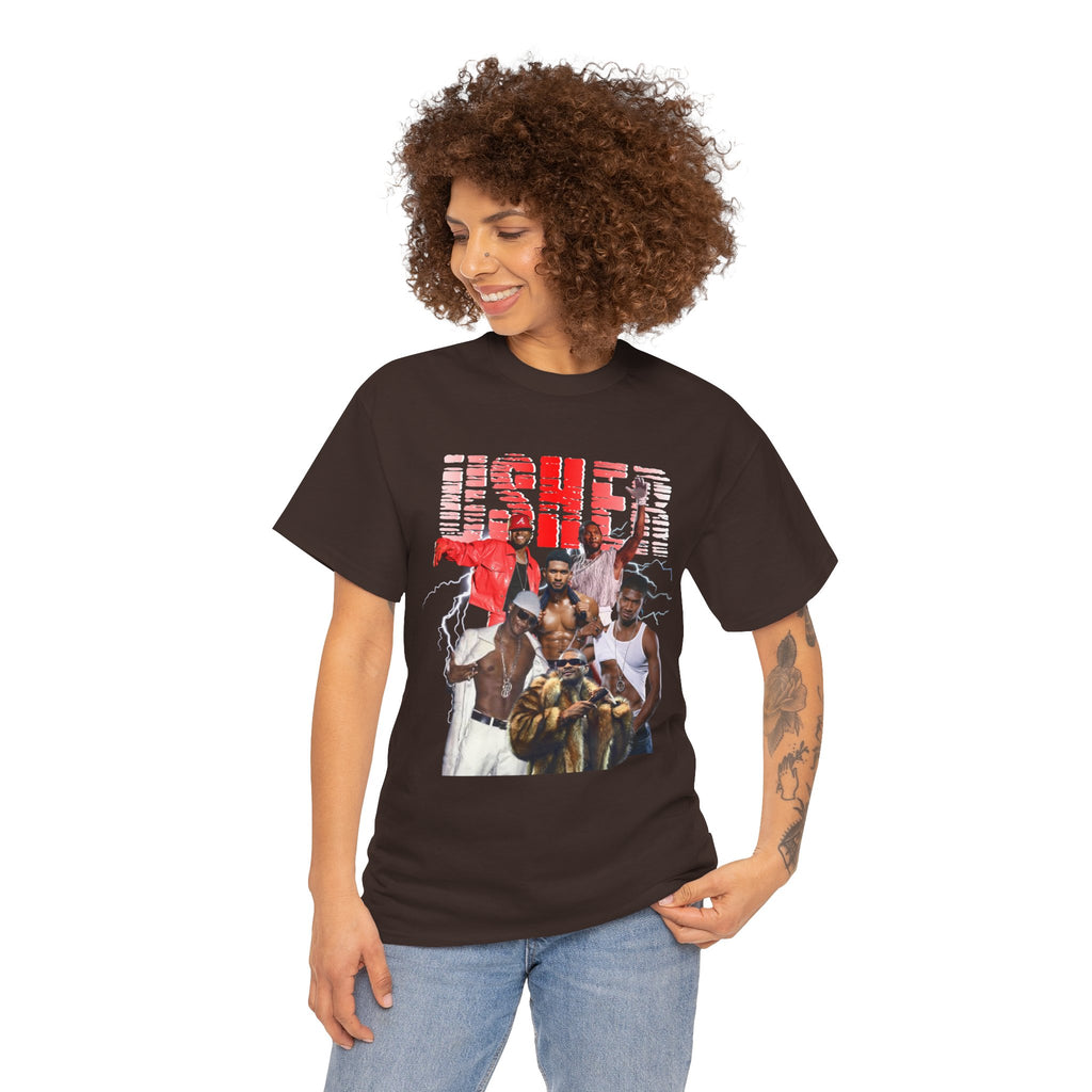 Usher Collage Graphic Tee — Retro R&B Concert Shirt