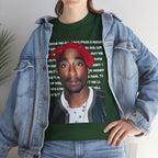 Pac Graphic Photo Tee with Keep Your Head Up Lyrics Text