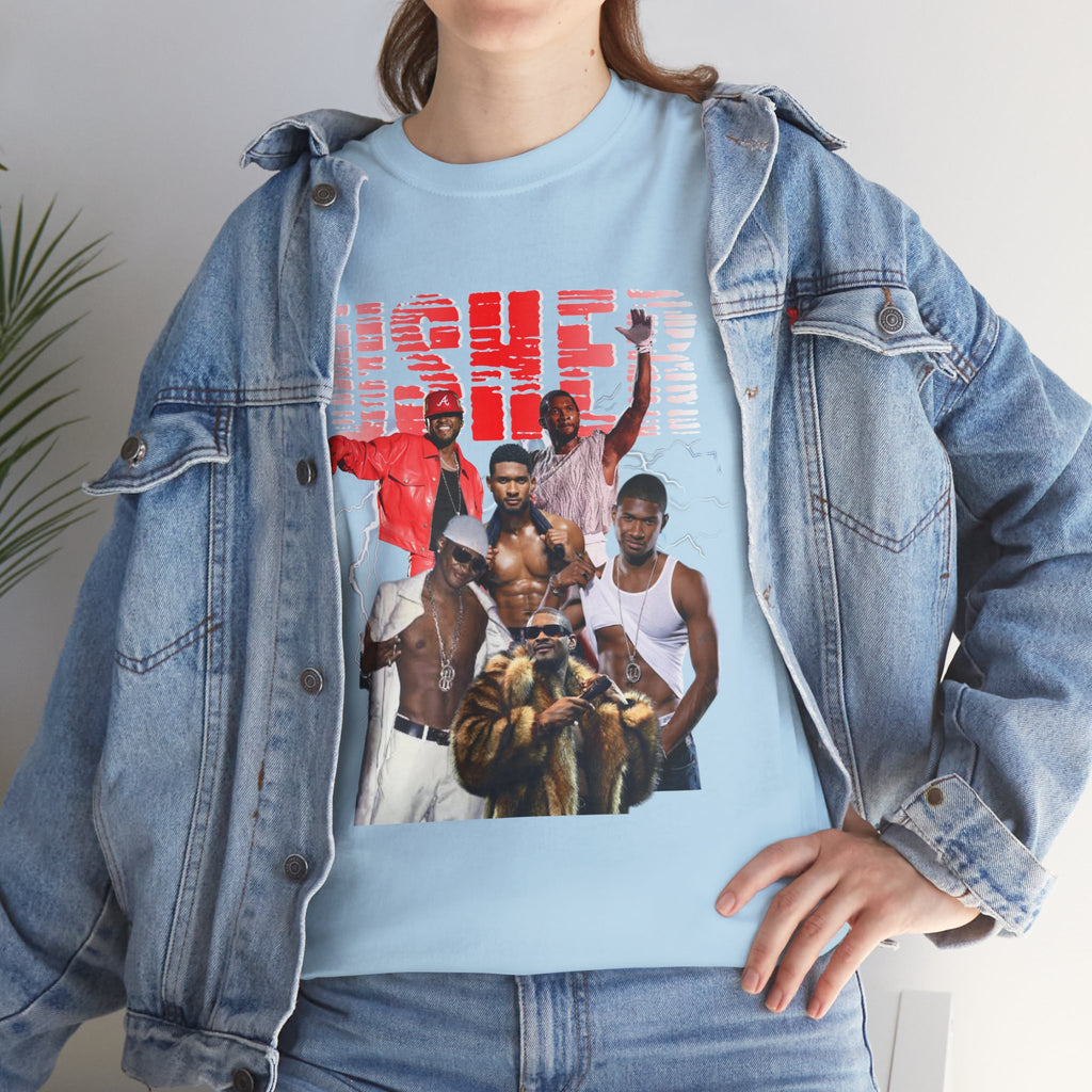 Usher Collage Graphic Tee — Retro R&B Concert Shirt