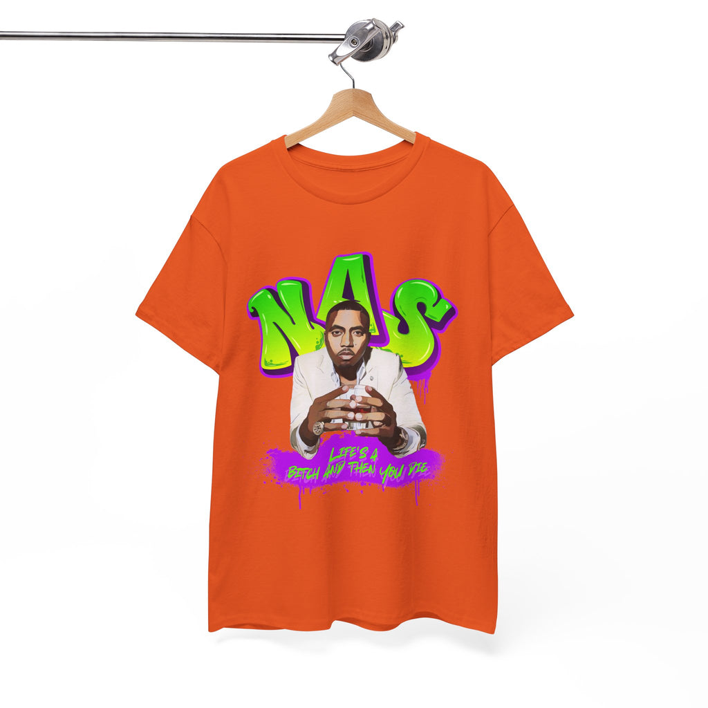 Nas Graphic Tee — Retro Graffiti Hip-Hop Tribute Shirt - Lifes a B*
