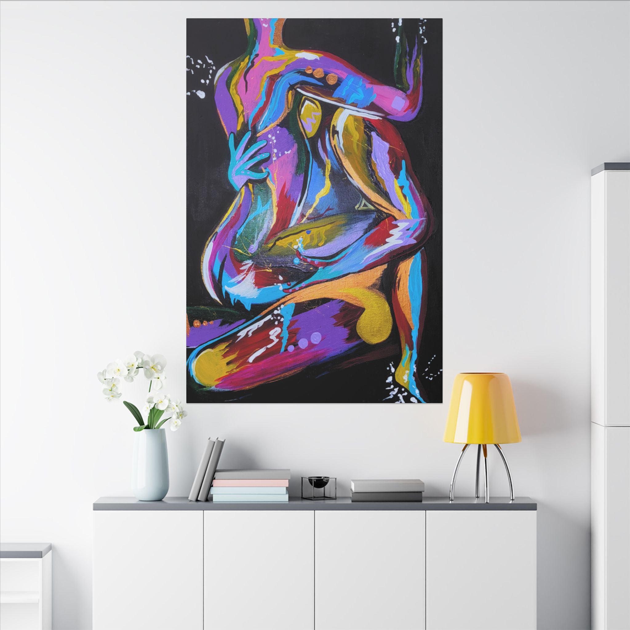 'Last Weekend' - Abstract Colorful Sensual Canvas Print — Matte Stretched Wall Art