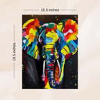 Hand-painted Colorful Elephant Canvas Wall Art — Vibrant Abstract Safari