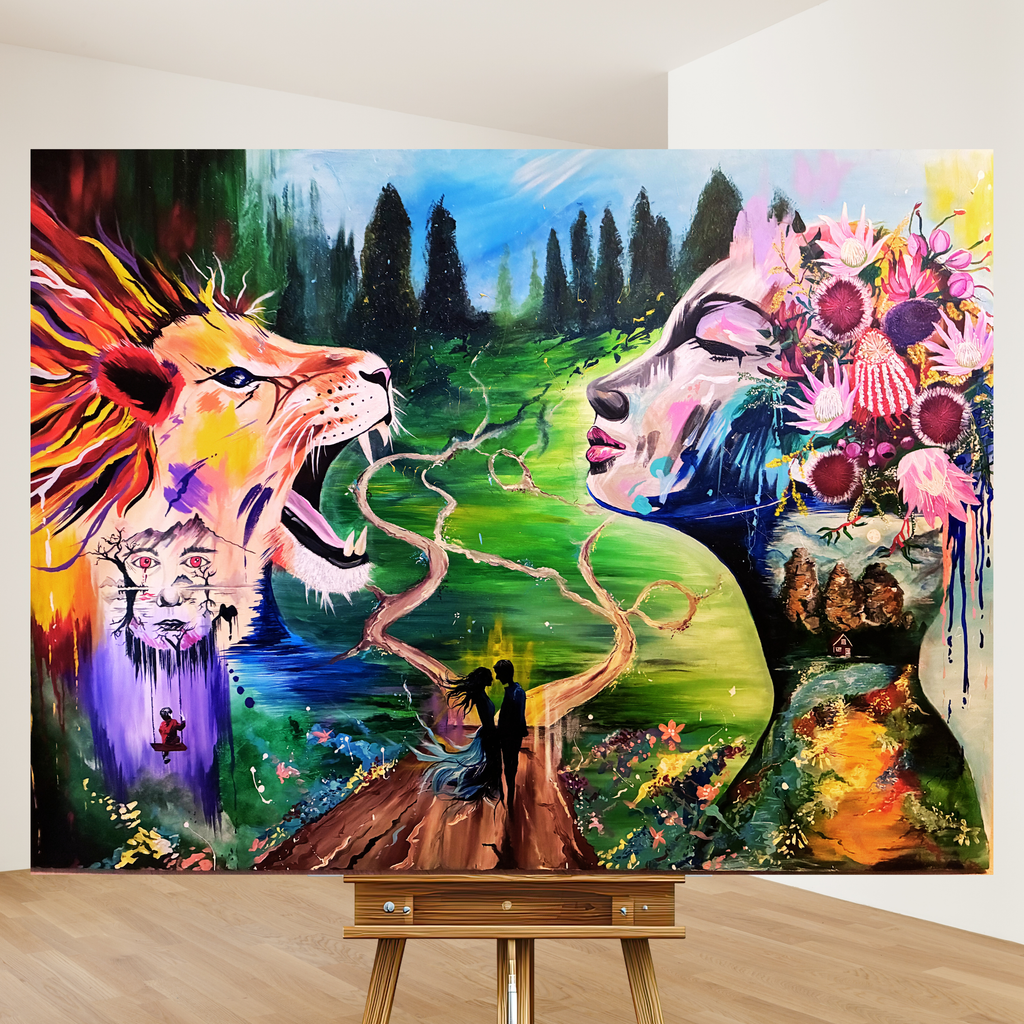 In Another Life - Large hand-painted acrylic artwork.