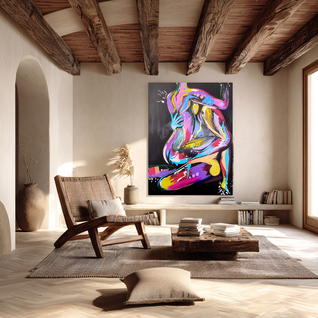 'Last Weekend' - Abstract Colorful Sensual Original Painting