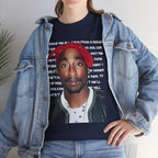 Pac Graphic Photo Tee with Keep Your Head Up Lyrics Text