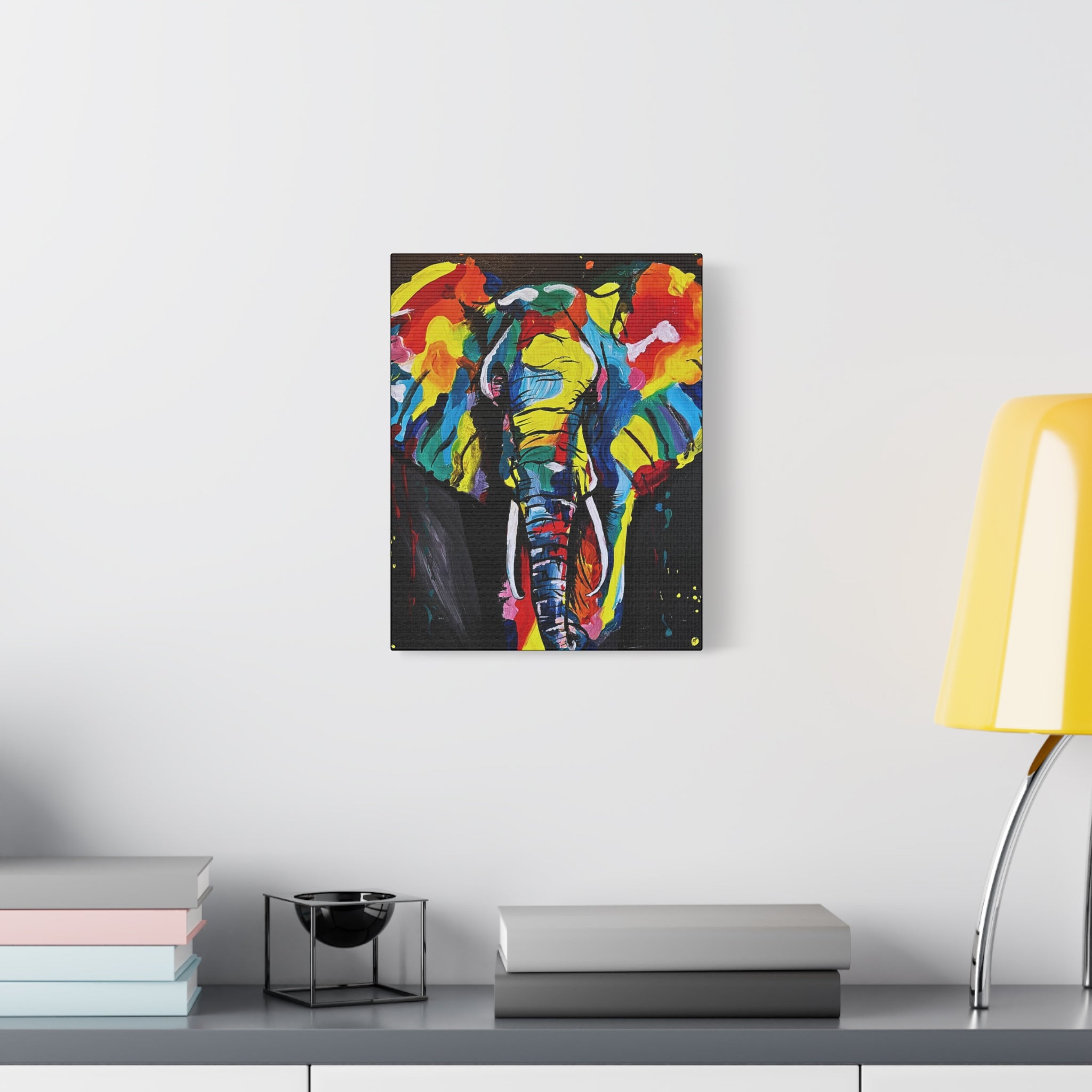 Colorful Elephant Canvas Wall Art — Vibrant Abstract Safari Print