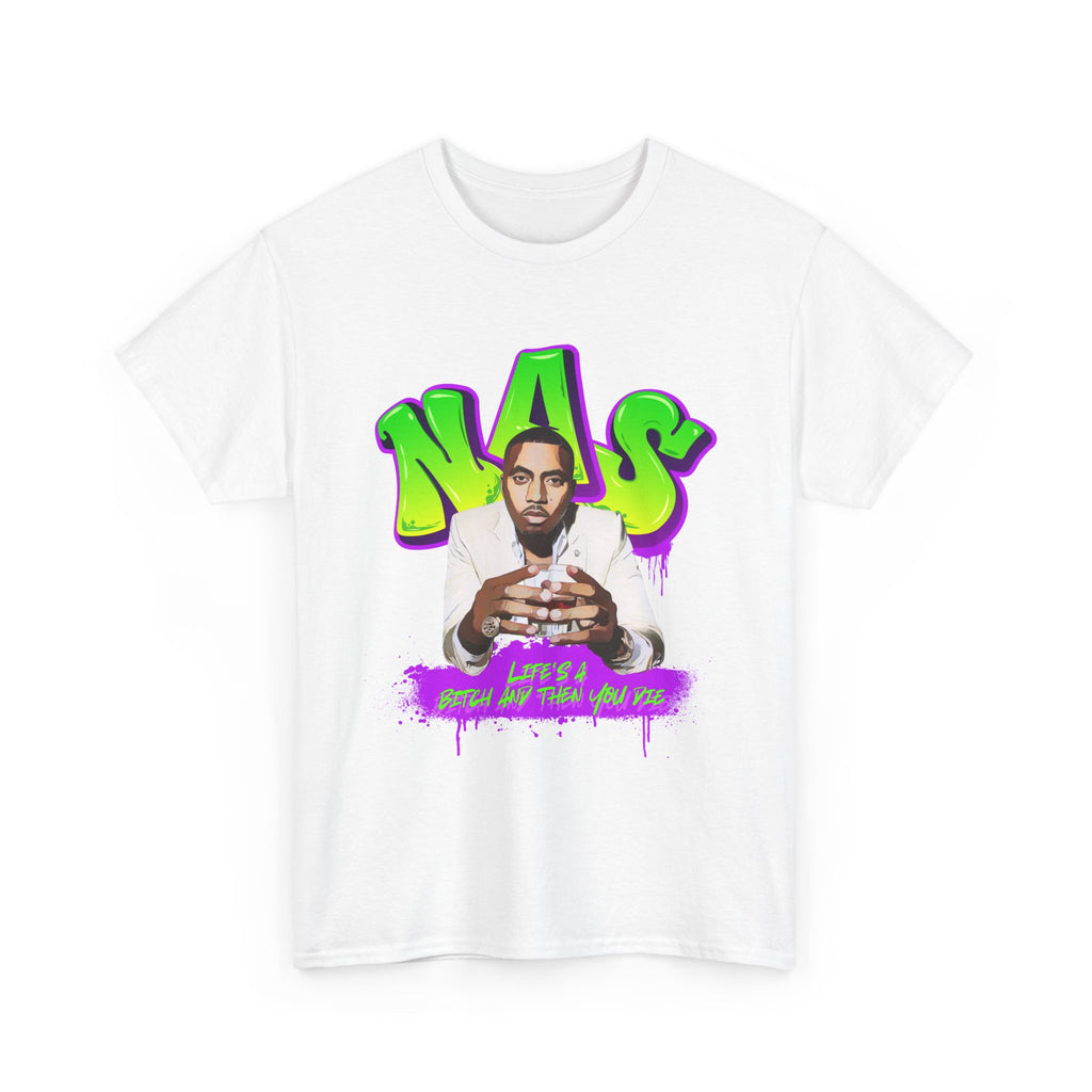 Nas Graphic Tee — Retro Graffiti Hip-Hop Tribute Shirt - Lifes a B*