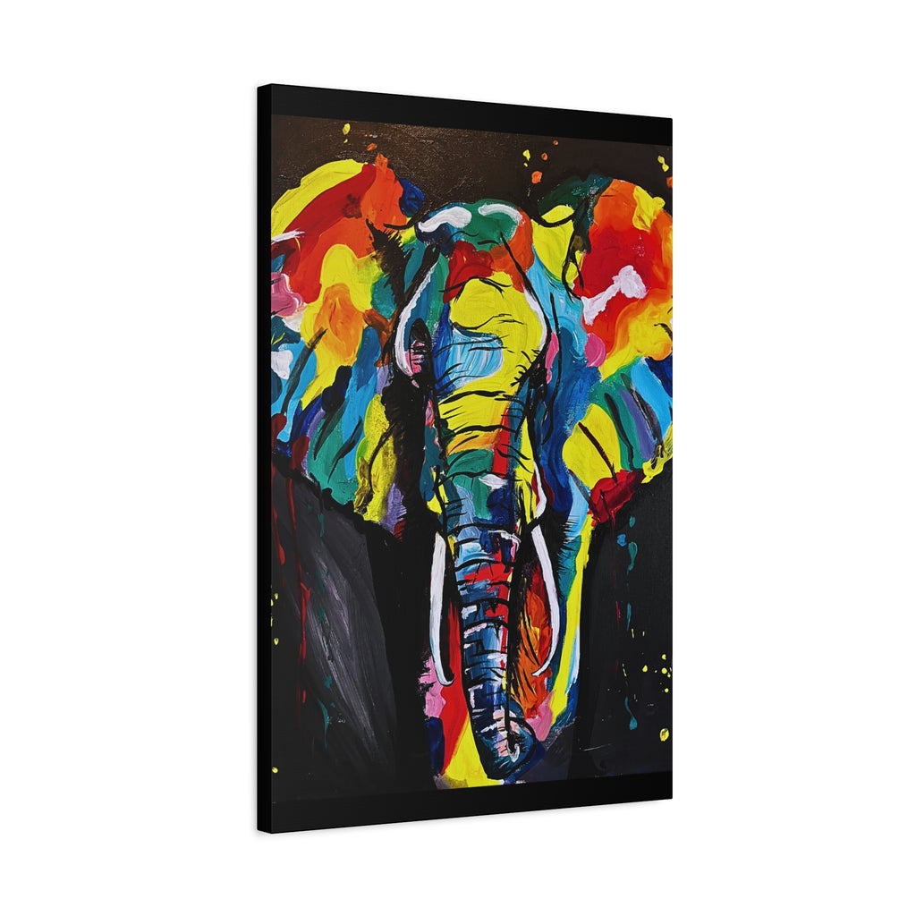 Colorful Elephant Canvas Wall Art — Vibrant Abstract Safari Print