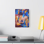 "Desire" - Abstract Expressionist Canvas Wall Art — Colorful Reclining Figure Matte Stretched Canvas