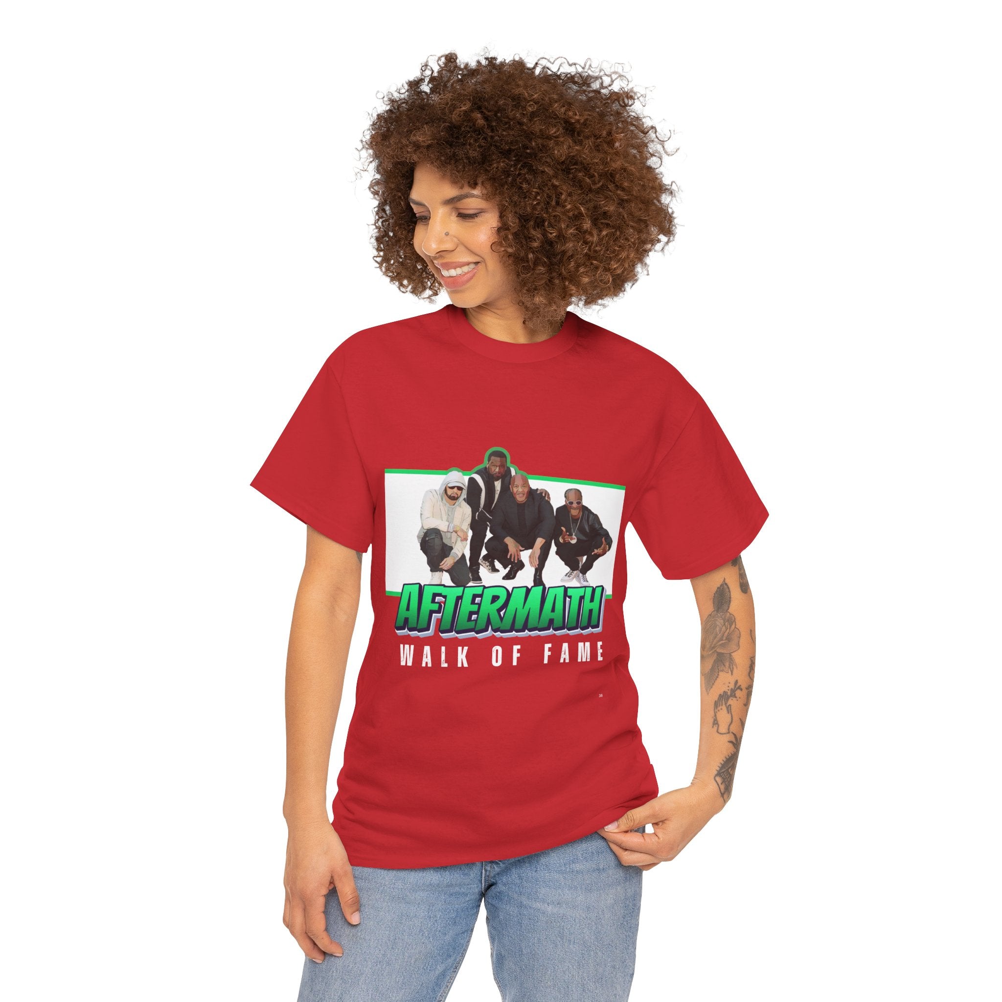 Em, Dre, Snoop, 50 - Unisex Heavy Cotton Tee - "Aftermath" Walk of Fame Graphic Tee