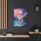 "I Will Stand in the Darkness With You" - Tattooed Hands Canvas Art — Colorful Surreal Ocean Wall Decor, 'You & Me' Love Print