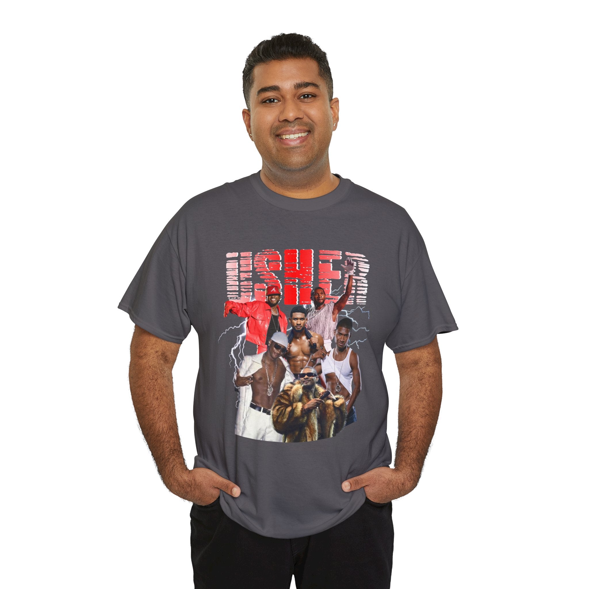 Usher Collage Graphic Tee — Retro R&B Concert Shirt