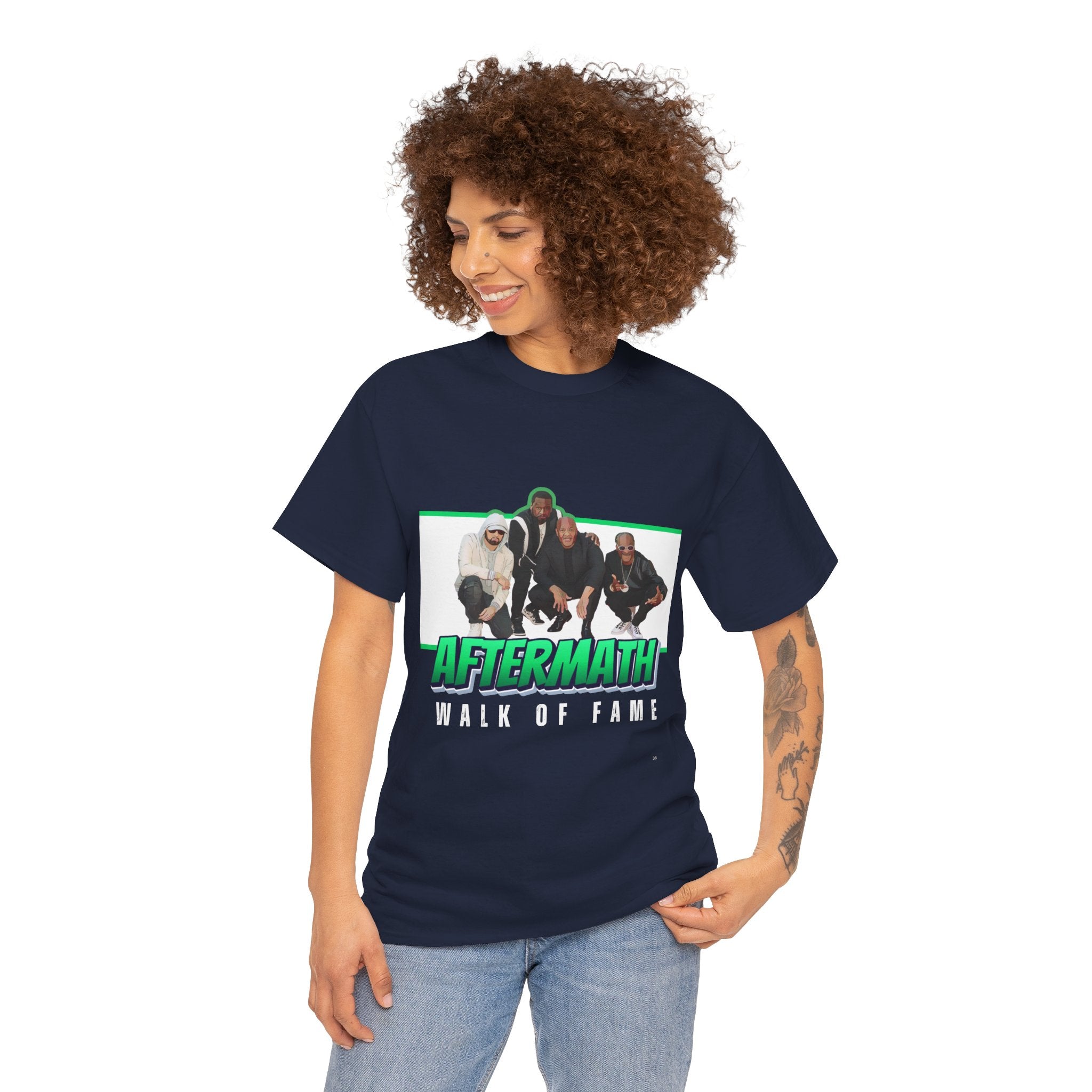 Em, Dre, Snoop, 50 - Unisex Heavy Cotton Tee - "Aftermath" Walk of Fame Graphic Tee