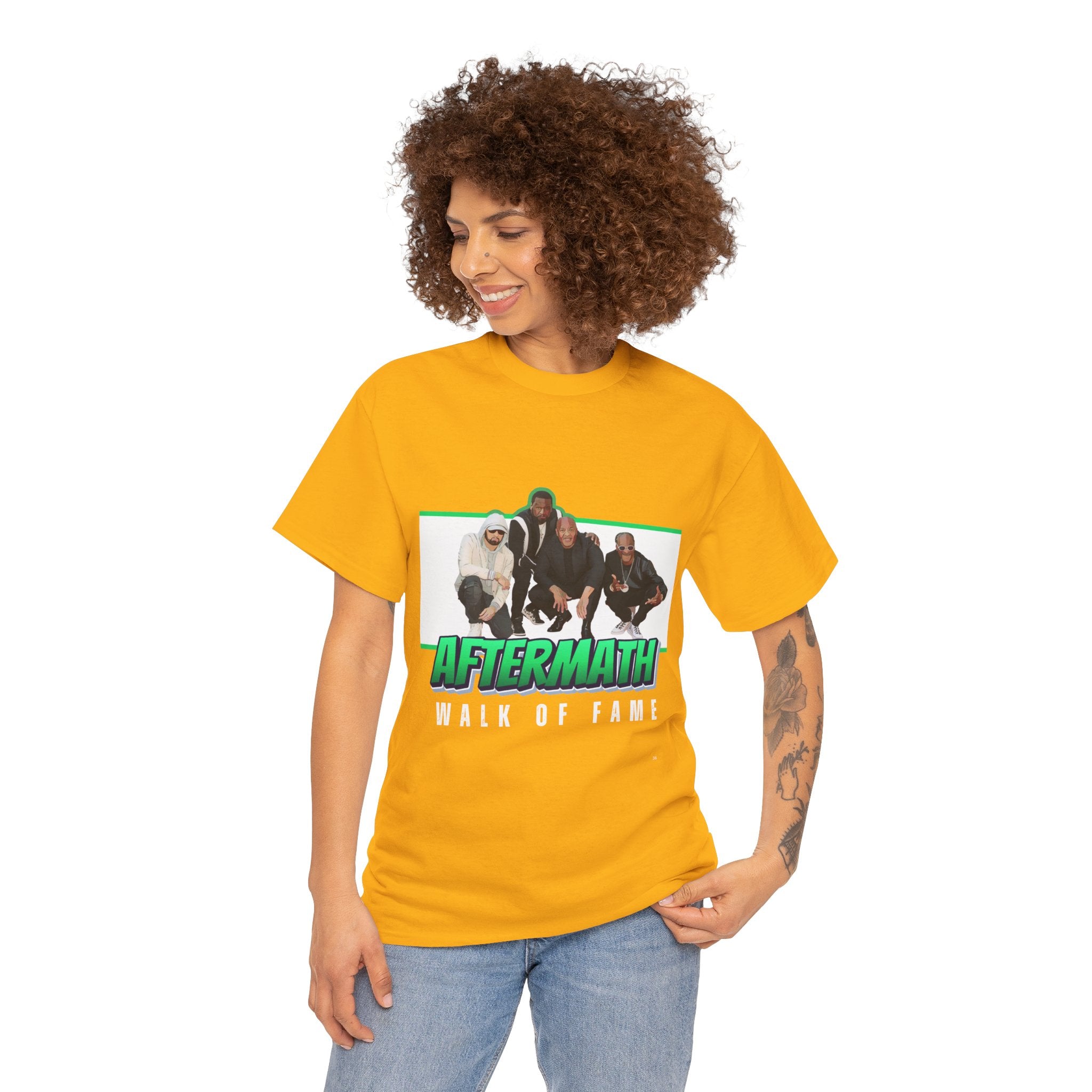 Em, Dre, Snoop, 50 - Unisex Heavy Cotton Tee - "Aftermath" Walk of Fame Graphic Tee