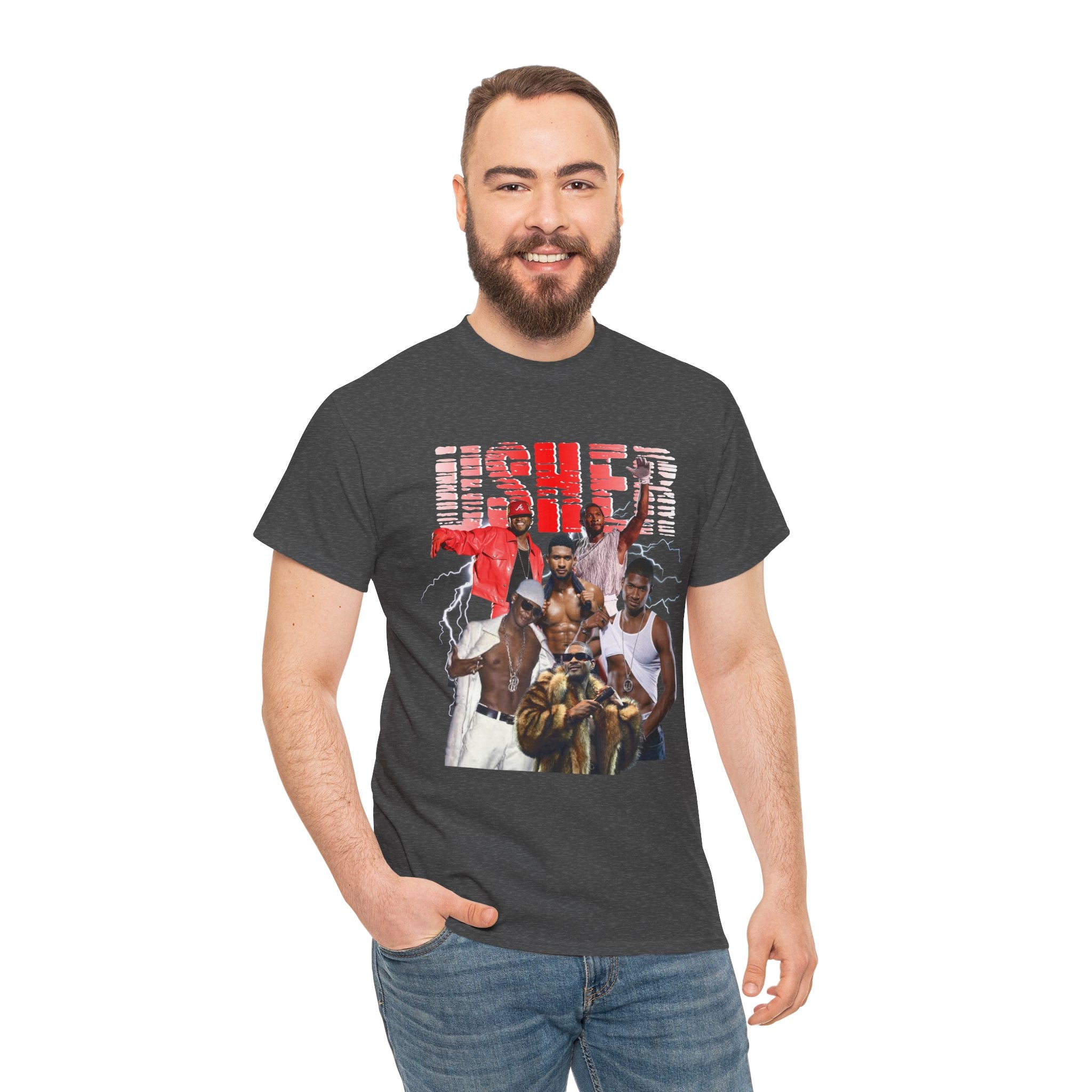Usher Collage Graphic Tee — Retro R&B Concert Shirt