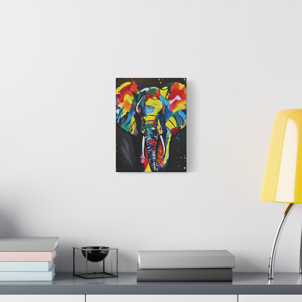 Colorful Elephant Canvas Wall Art — Vibrant Abstract Safari Print