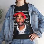 Pac Cartoon Graphic Tee with Changes Lyrics Text — Retro Streetwear T-Shirt