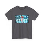 Usher Retro Dance Tee — Glitchy Neon Graphic T-Shirt
