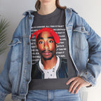 Pac Cartoon Graphic Tee with Changes Lyrics Text — Retro Streetwear T-Shirt