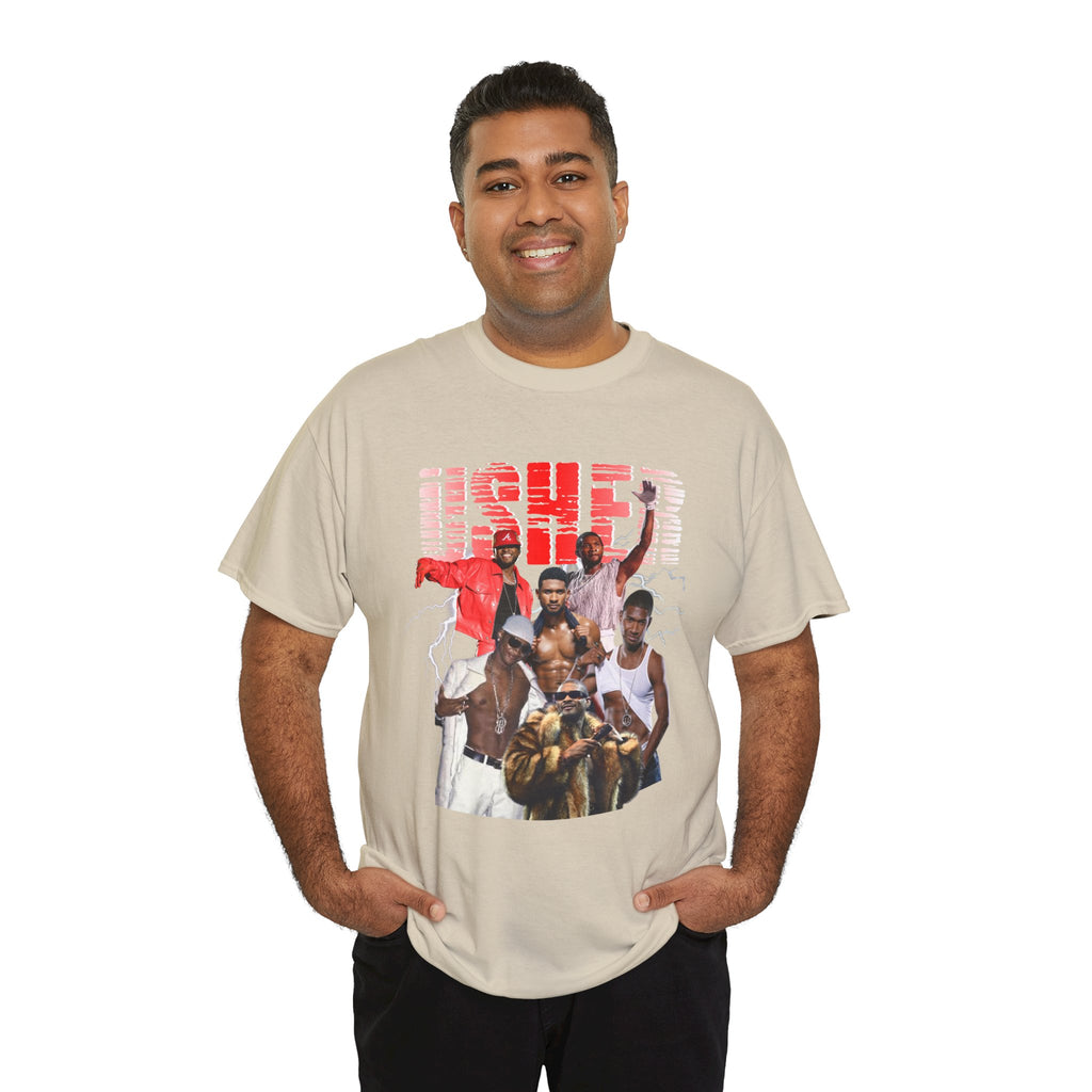 Usher Collage Graphic Tee — Retro R&B Concert Shirt
