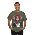 Pac Graphic Photo Tee with Keep Your Head Up Lyrics Text