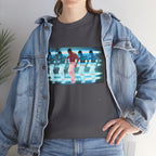 Usher Retro Dance Tee — Glitchy Neon Graphic T-Shirt